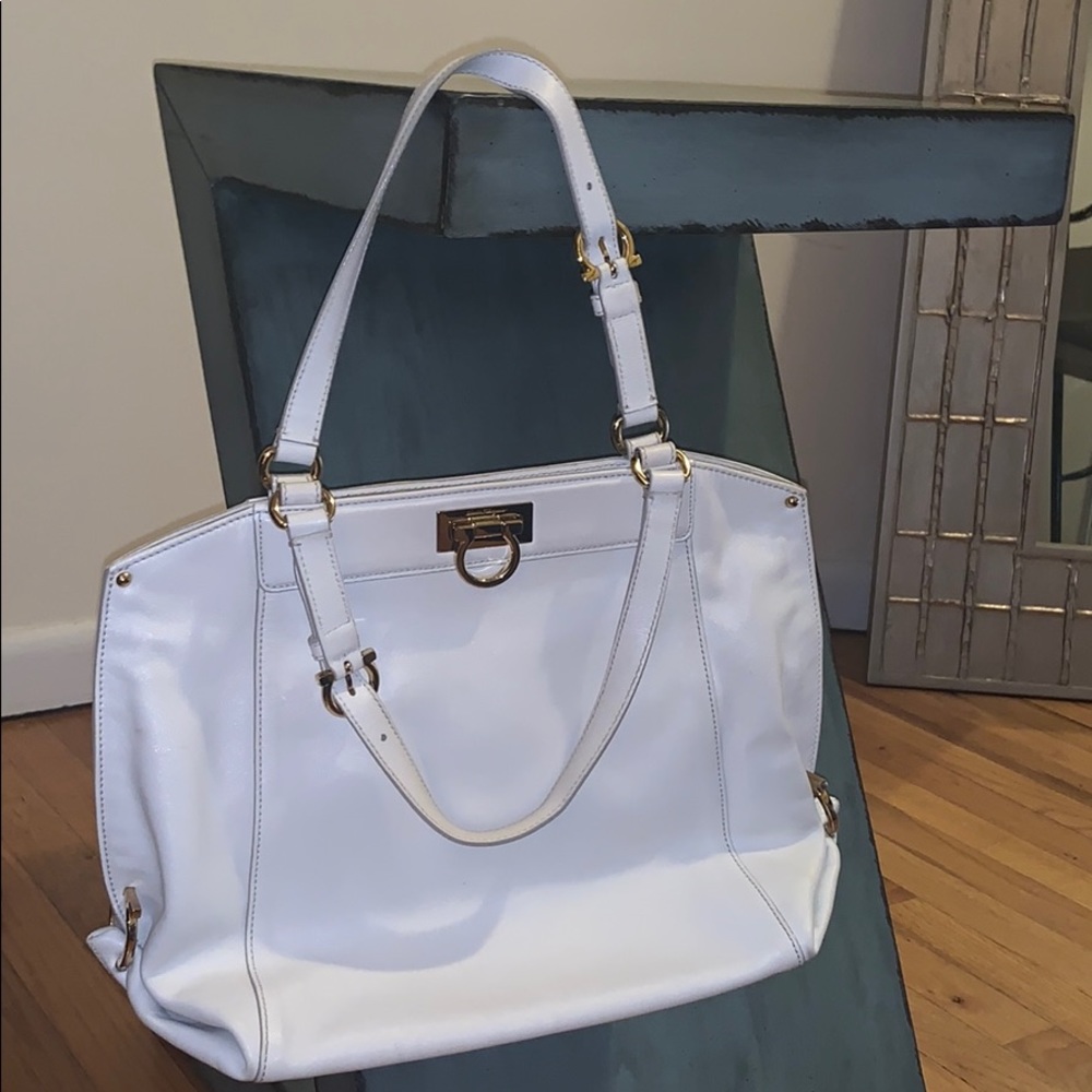 Salvatore Ferragamo calfskin white women’s bag